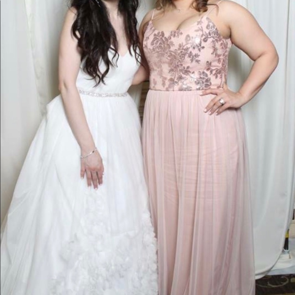 Amsale Stephanie dress in rose